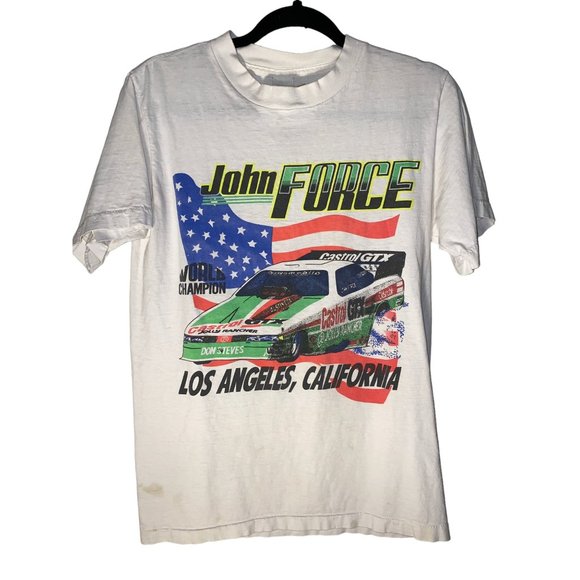 Vintage John Force Racing Shirt NHRA Drag Racing 1990s - Picture 1 of 3
